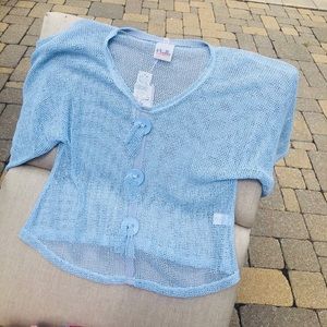 Noelle baby blue mesh top